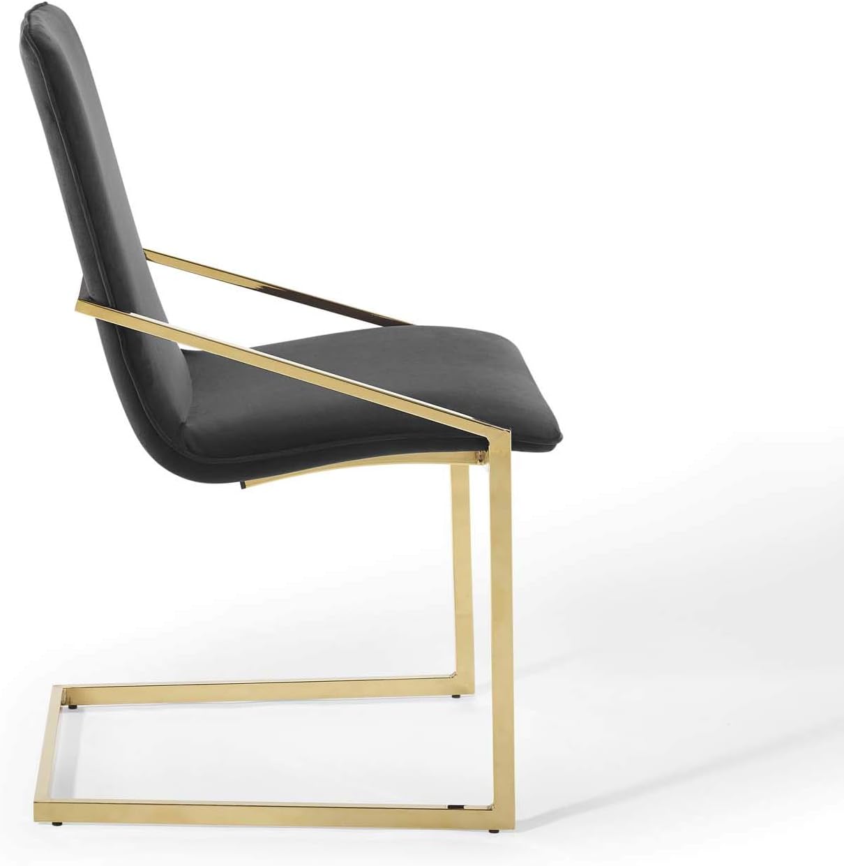 Modway Pitch Performance Velvet Dining Armchair, Gold Black 21.5 x 19.5 x 35.5