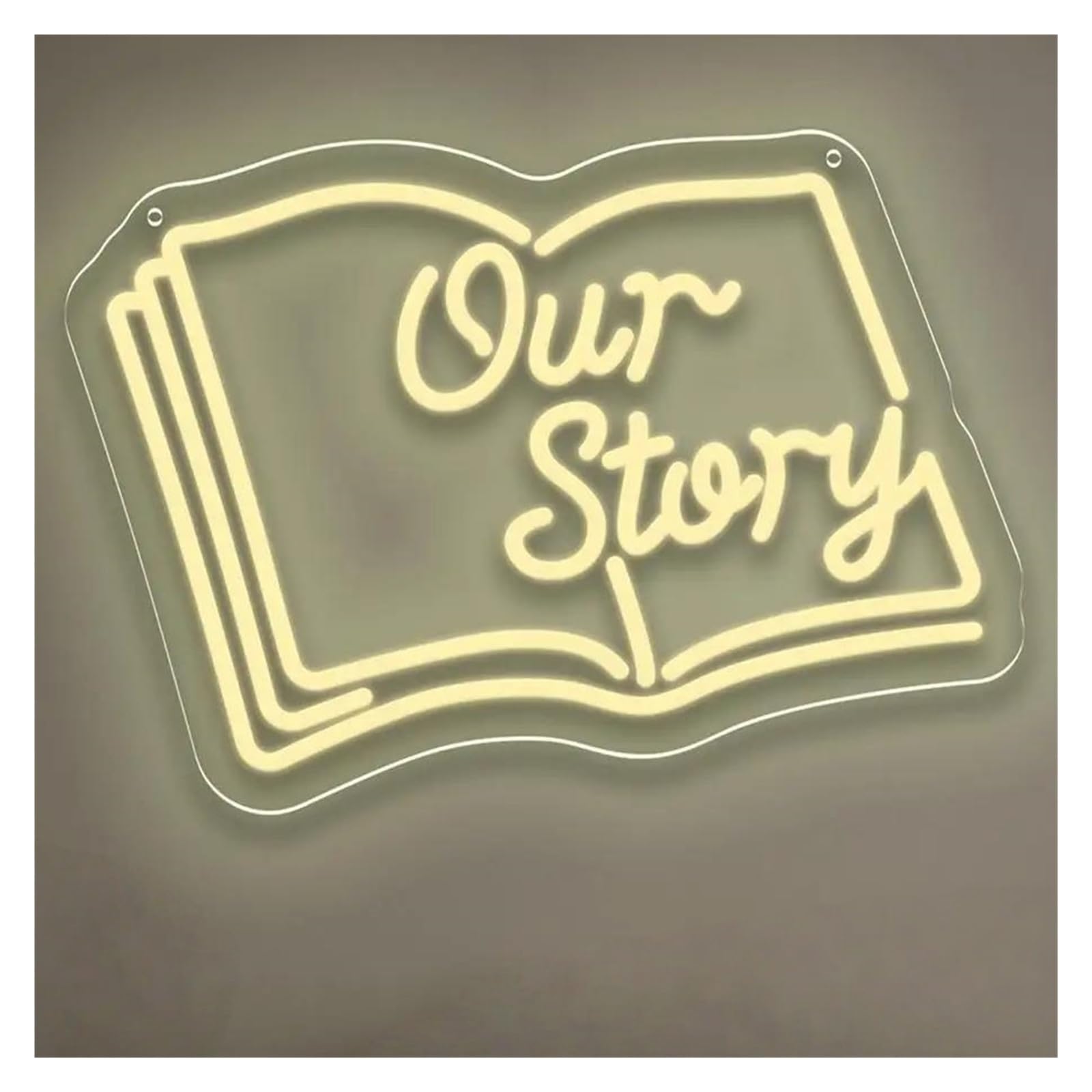 SHOUXI Sign Lamp Our Story Neon Sign Book LED Light Dimmable for Bedroom Romantic Wedding Family Party Engagement Decor 40.6cmx28.9cm