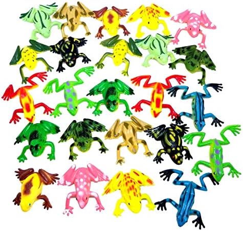 Izzy Designs Mini Frog & Toad Toy Figures Play Set, 24 ct (2 Sets of 12)- Kids Halloween Party Favor, Piñata Filler, Educational Counting, & Sensory Toy, Assorted Colors