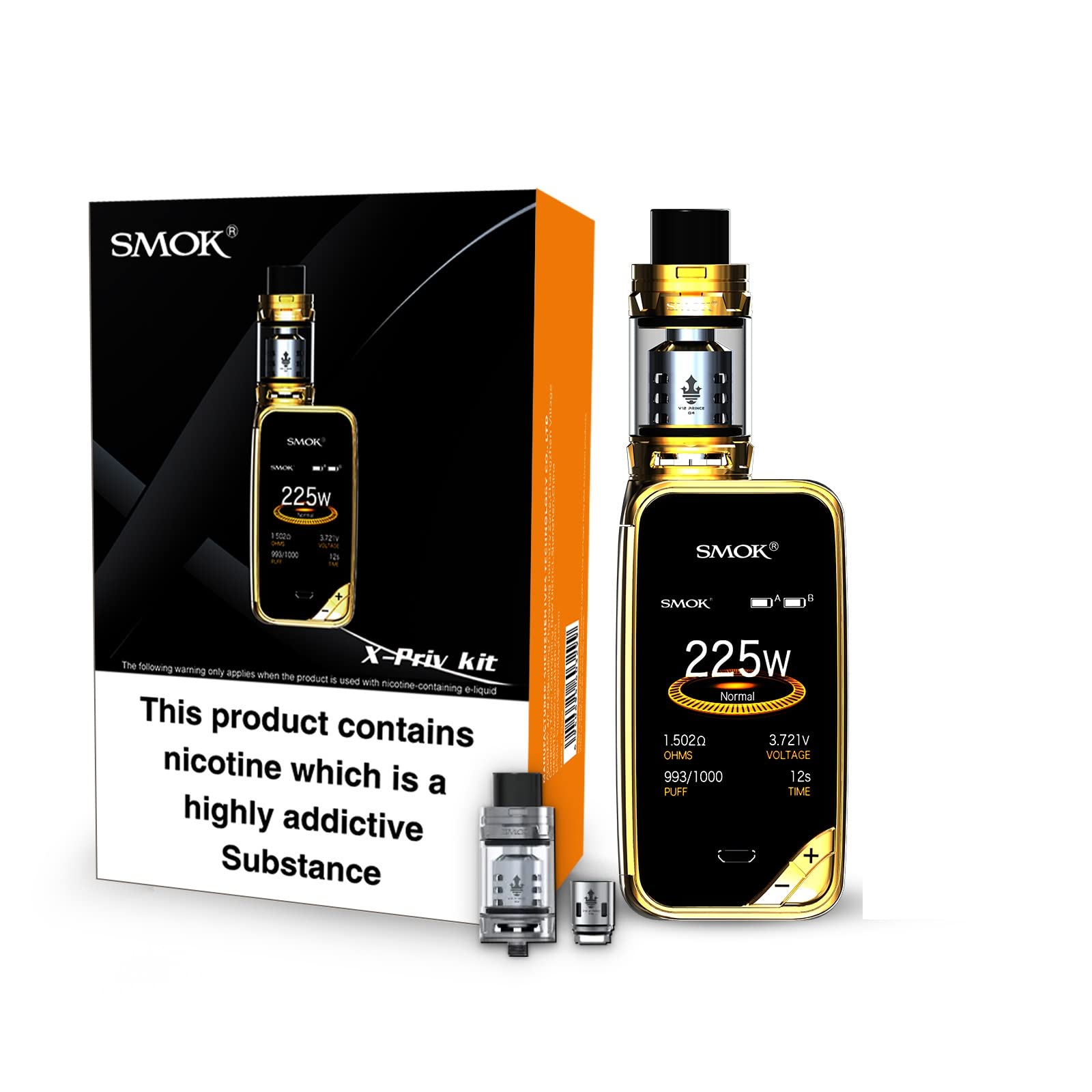 Smok E Cigarettes Vape Kit X Priv Kit 225w Tfv12 | Desertcart Cayman Islands