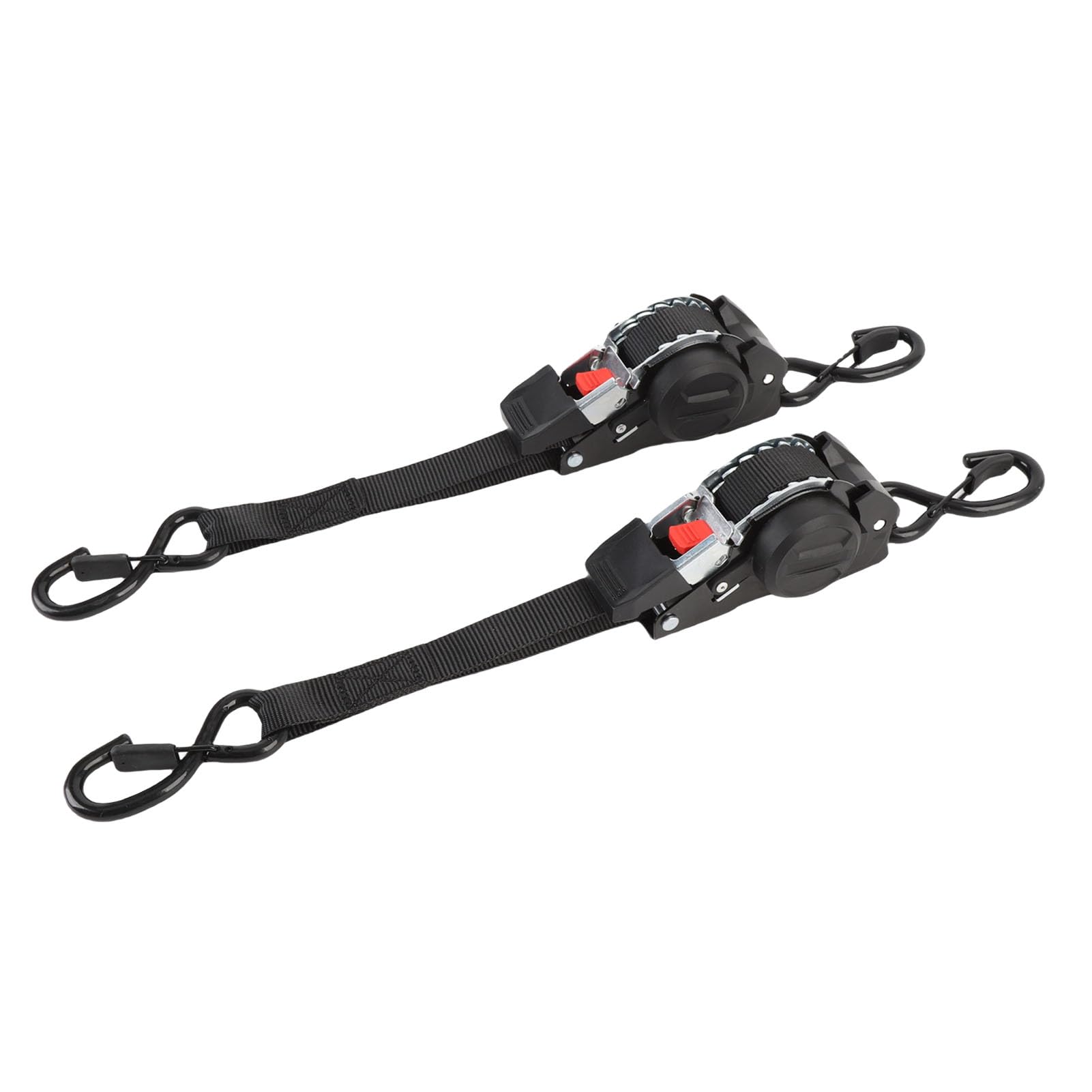 Zunate 2 Stück Ratschengurte, 2,5 cm X, Automatisch Einziehbare Zurrgurte mit S-Haken, 1760 Lbs Bruchfestigkeit für Boot, Jet-Ski, Motorräder, ATV, Anhänger