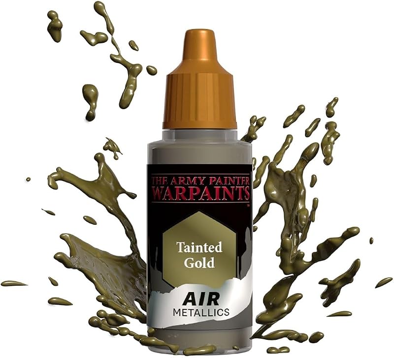 Warpaints: Metallic: Air Tainted Gold – 1 pintura acrílica de 18 ml de The Army Painter Hobby Paint – Miniaturas de dragones y mazmorras, miniaturas de Warhammer 40K, maquetas – TTRPG D&D DND