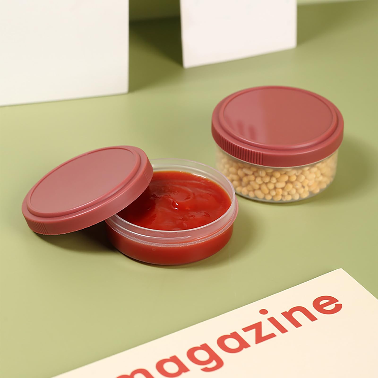 Lot De 5 Petits Récipients Alimentaires De 60 Ml Avec Couvercles