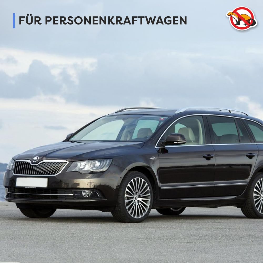 ON/Off Ultraschall Marderabwehr Auto – 2 Lautsprecher | Für große Motorräume | Start-Stop geeignet | 12V