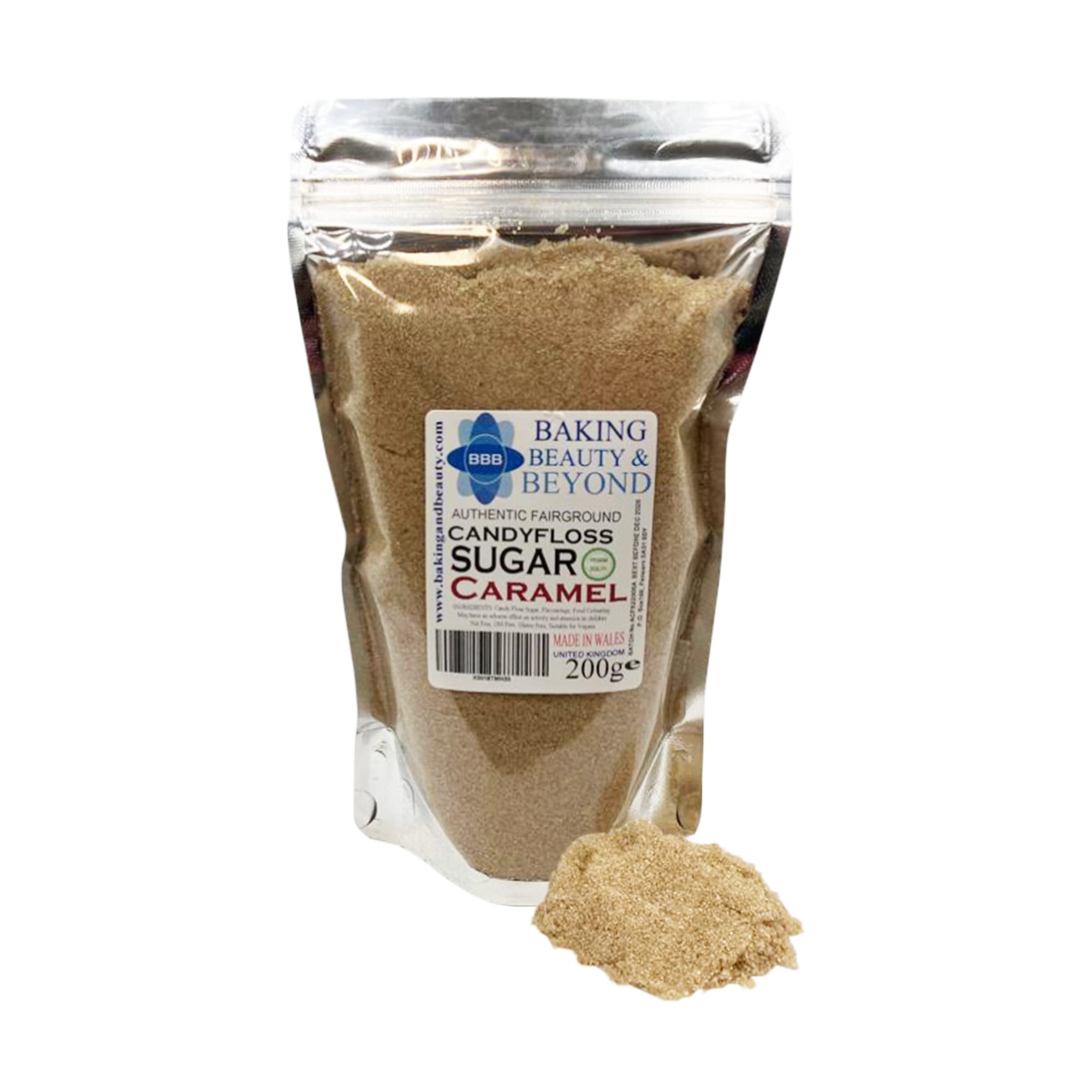 Baking Beauty and Beyond Premium Candy Floss Sugar 200g - Caramel Flavour