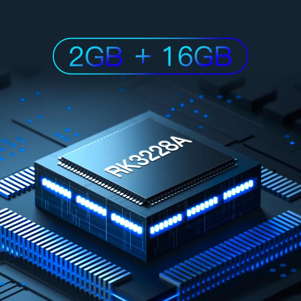 H20 2GB/16GB Décodeur Lecteur Multimédia de Diffusion en continu Android 10 Boîte TV 4K 3D HD 1080p avec Amlogic Quad-Core CPU RK3228A, WiFi,4K HD, H.265.