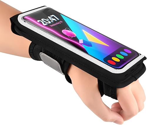 Brazalete deportivo reflectante ajustable y banda de antebrazo para iPhone 1716151413 Pro Max, Samsung Galaxy S23S22, hasta 7 pulgadas, soporte