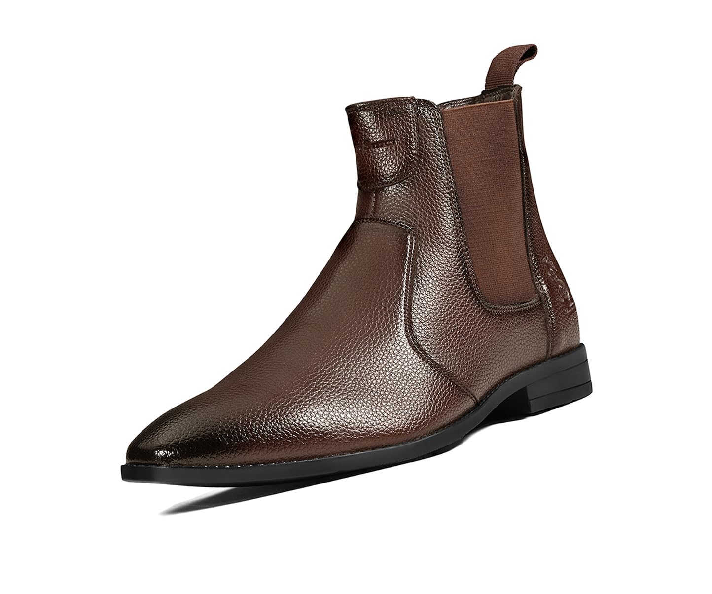 louis stitch Men’s Brunette Brown Mid-Top Ankle Chelsea Boots| Dual-Tone Slip-On Boots for Men | Perfect for Business, Formal & Casual Wear | LSNRGPDCLBB-picture-0
