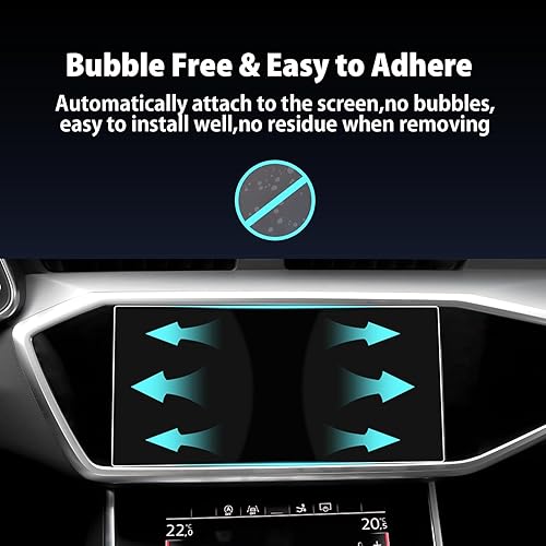 Miniatura 8 de LUWU Protector de pantalla para Audi A6 A7 Q8 2023 2024 Audi A6 A7 Q8 Accesorios 2019-2024 Audi A6 A7 Protector de pantalla Vidrio templado 9H