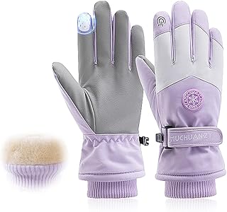 Gants de Ski d'hiver pour Femme,AntidéRapant éCran Tactile Gants Gants Ski Femme,coupe-vent,thermiques,pour Running Alpinisme Snowboard,le cyclisme,les sports de plein air