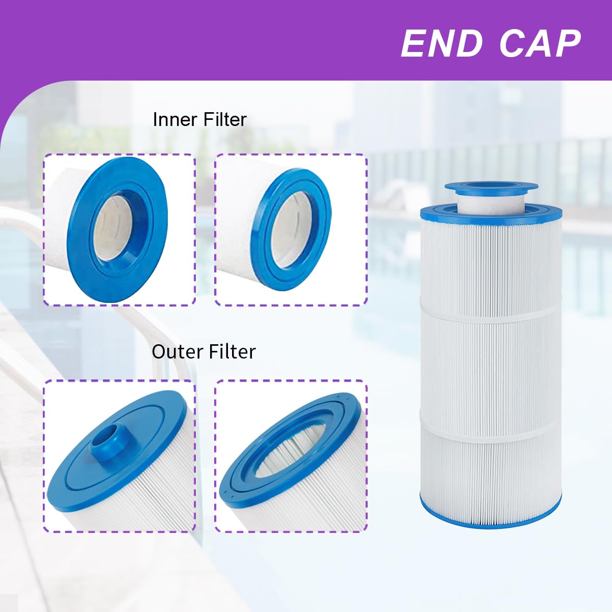 Chryseos Spa-Filter Set Kompatibel Mit Sundance Ultra Set 6541-397 - Innen & Außen Filter