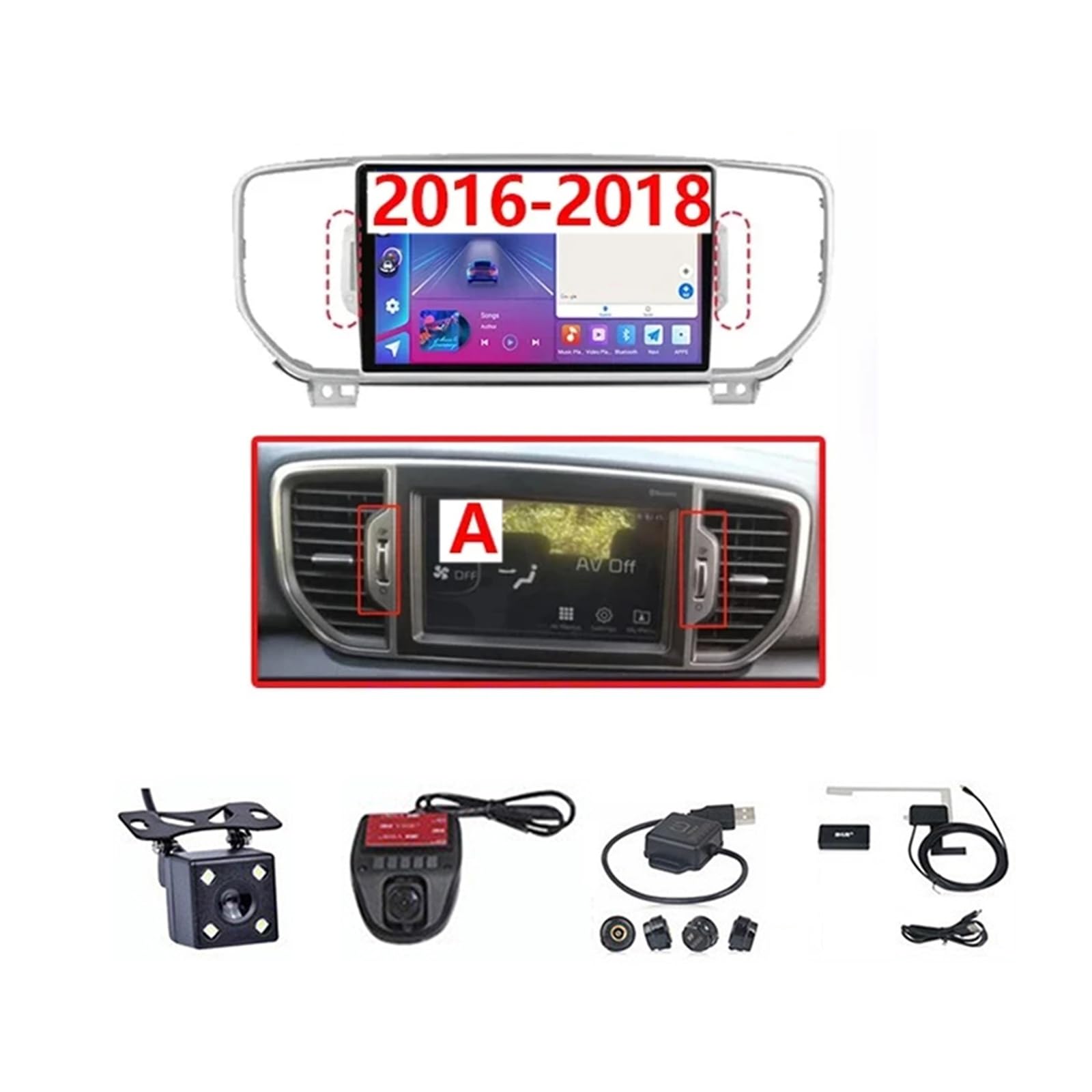 Lecteur multimédia vidéo pour KIA KX5 Sportage 4 QL 2016 2017