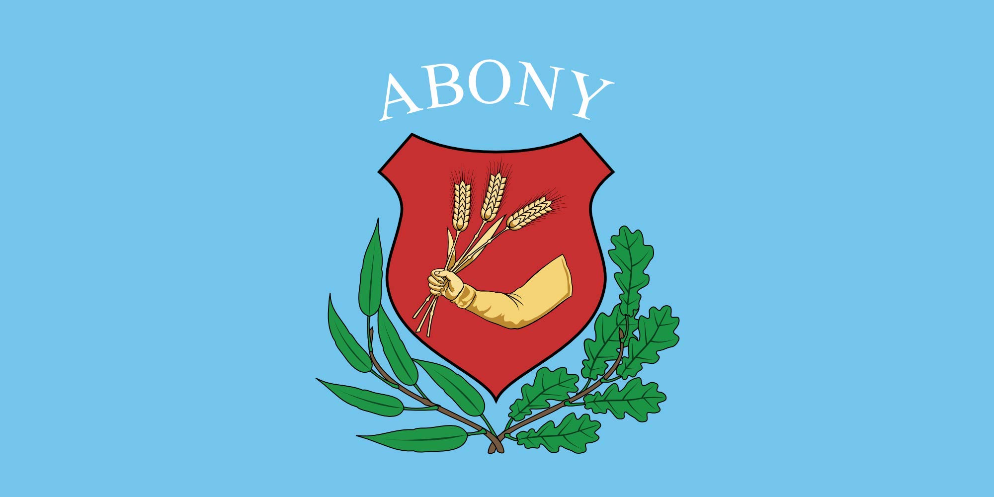 Drapeau paysage Abony de format large 80x160cm soit 1.35m²