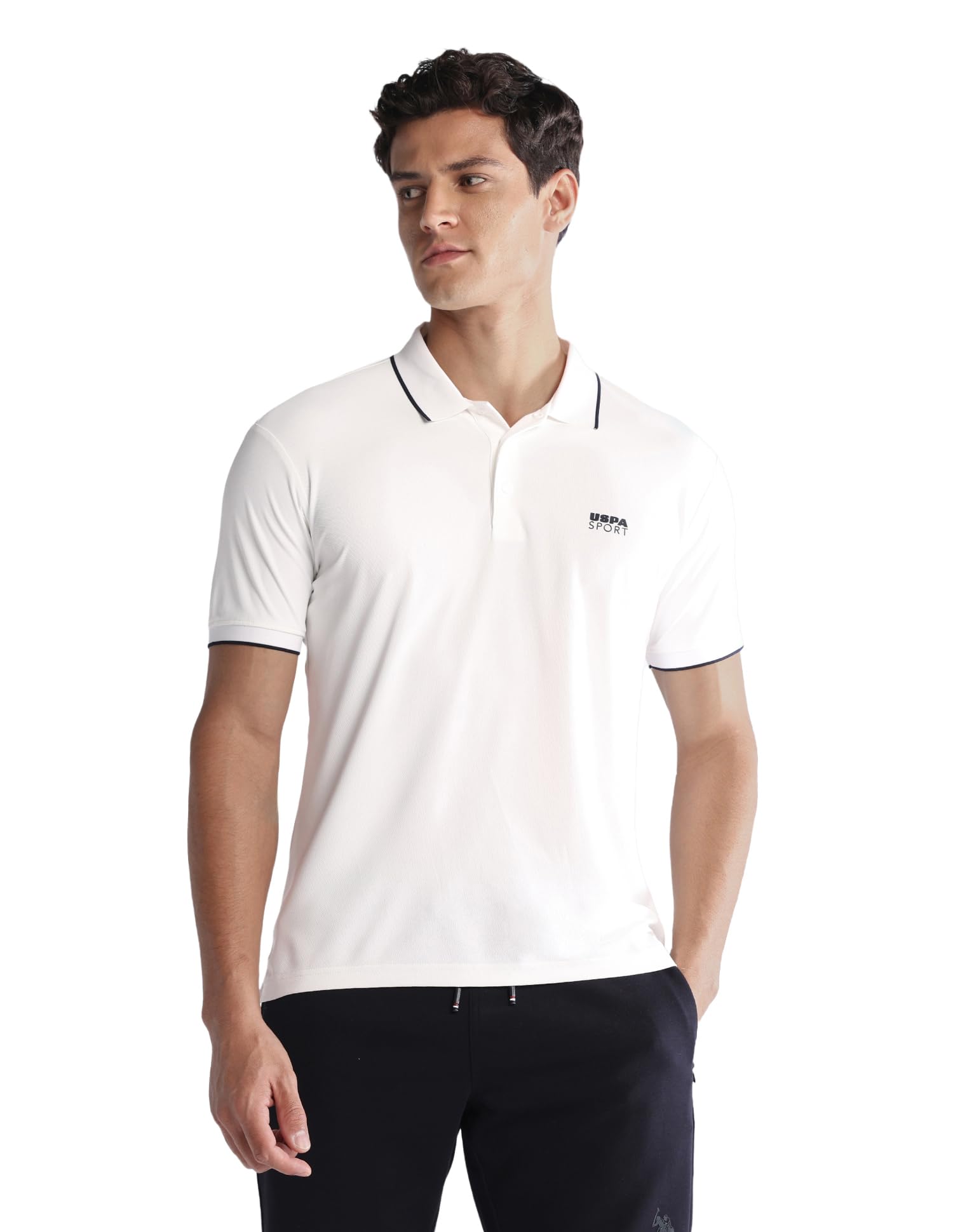 u.s. polo assn. Solid Active Wear Tshirt for Men - Regular Fit, Half Sleeve Polo T Shirts for Men Gym Wear-picture-30