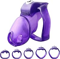 Vista 15 de FYJENNICC HT-V5 - Jaula de castidad masculina de resina ligera con llave de clic y bloqueo, diseño ergonómico, equipo de bondage y juguete sexual