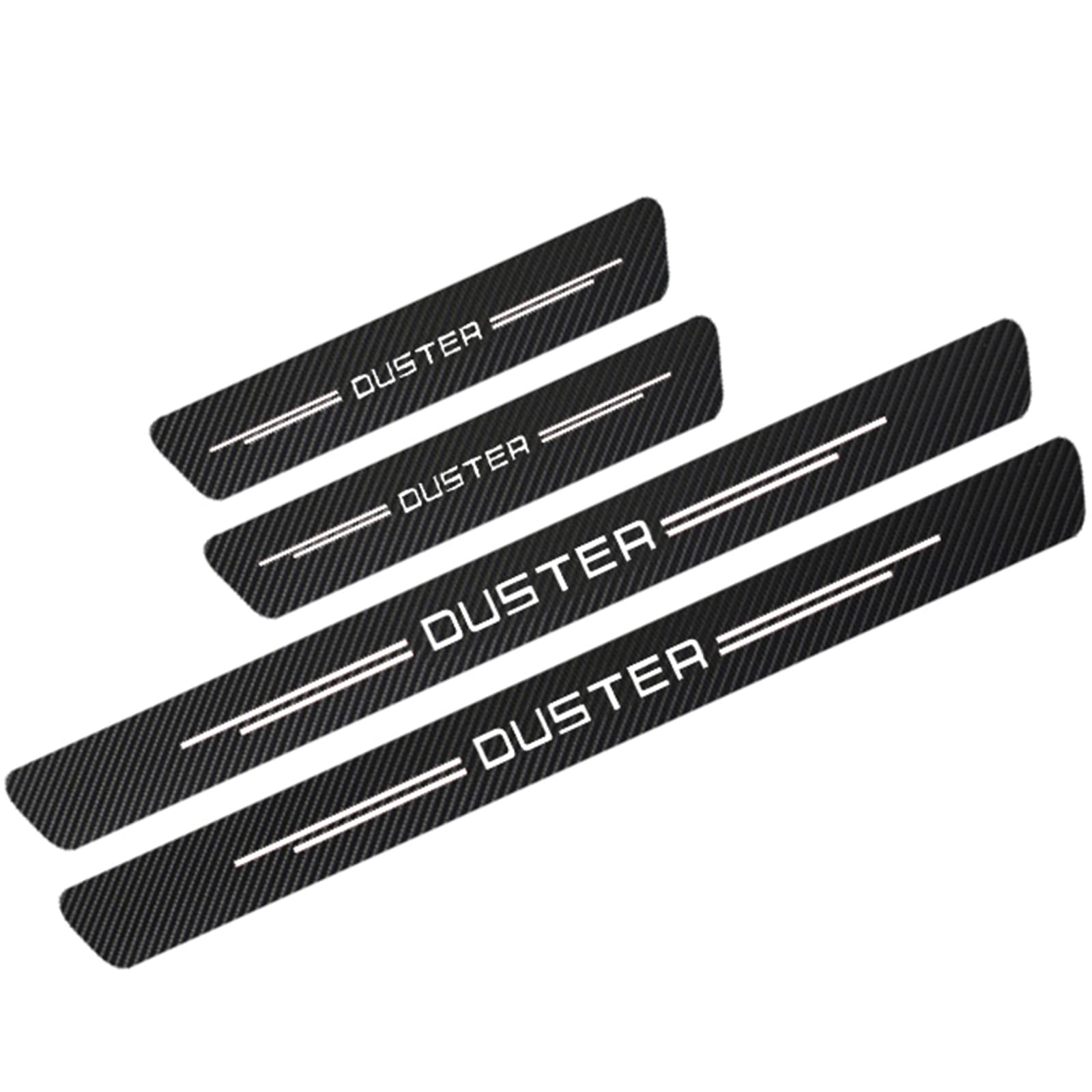 Eagleg Duster White 4 Pcs Carbon Fiber Door Sill Protector For Ren-Ault Clio Zoe Duster Megane, Car Threshold Edge Non-Slip Scuff Guard Protection Strip Sticker, Auto Styling Decoration Accessories,