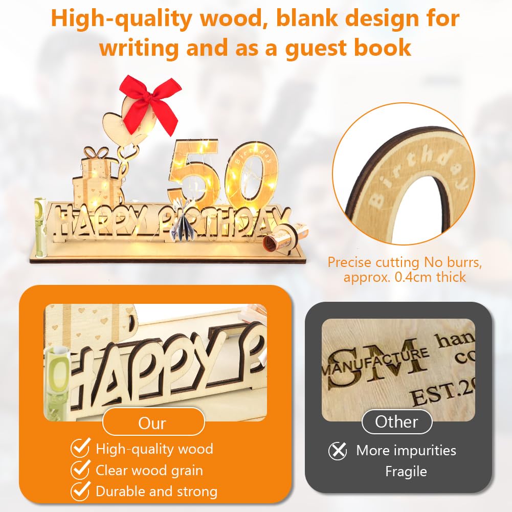 Libro Degli Ospiti In Legno Per 55 Anni – Regalo Personalizzato Con Anni Dal 1969 Al 2024, Formato 18,5x25 Cm, Design Europeo, Per Compleanno O Anniversario