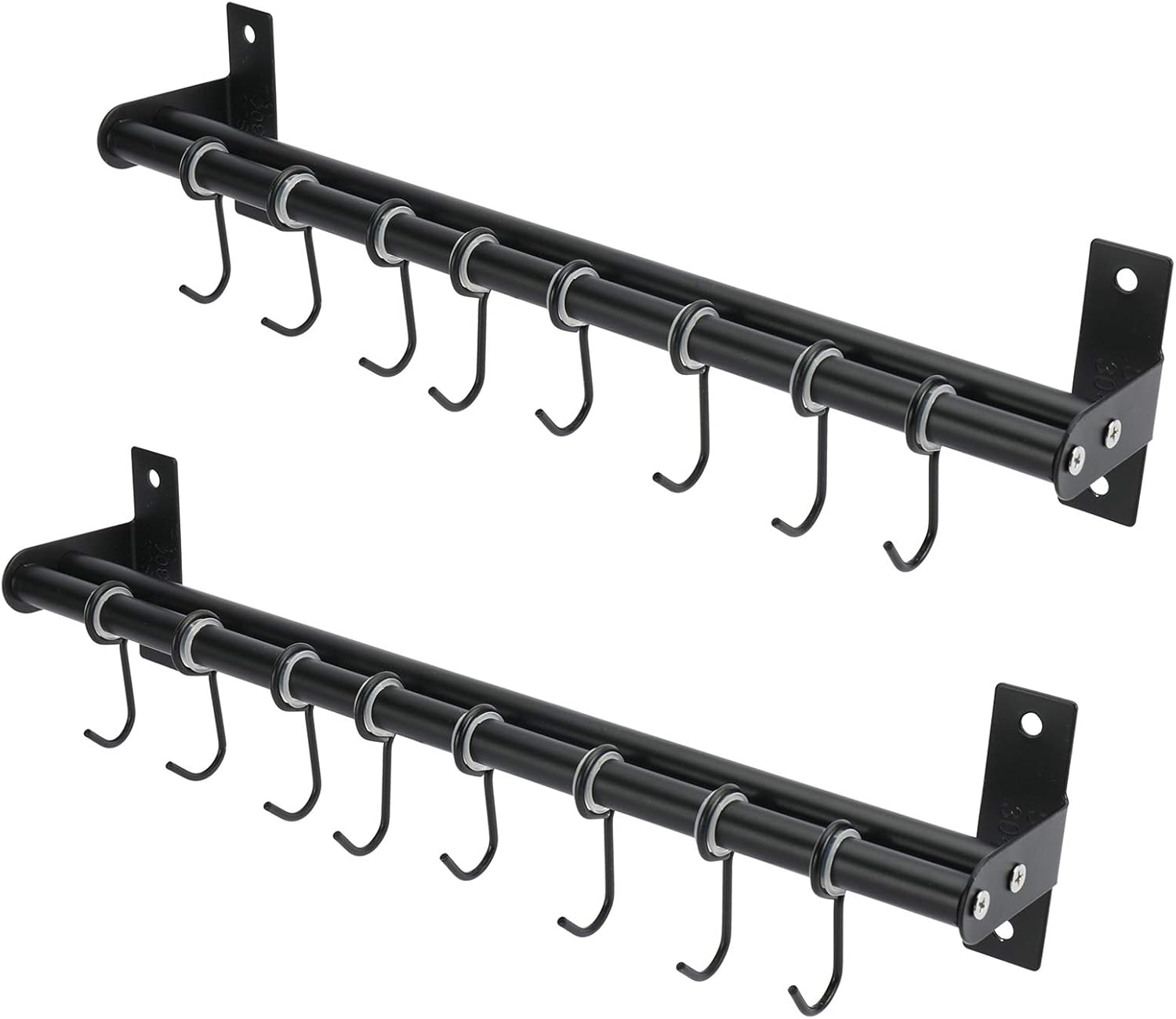 Patioer Pot Rack, Pots and Pans Hanging Rack Rail with 8