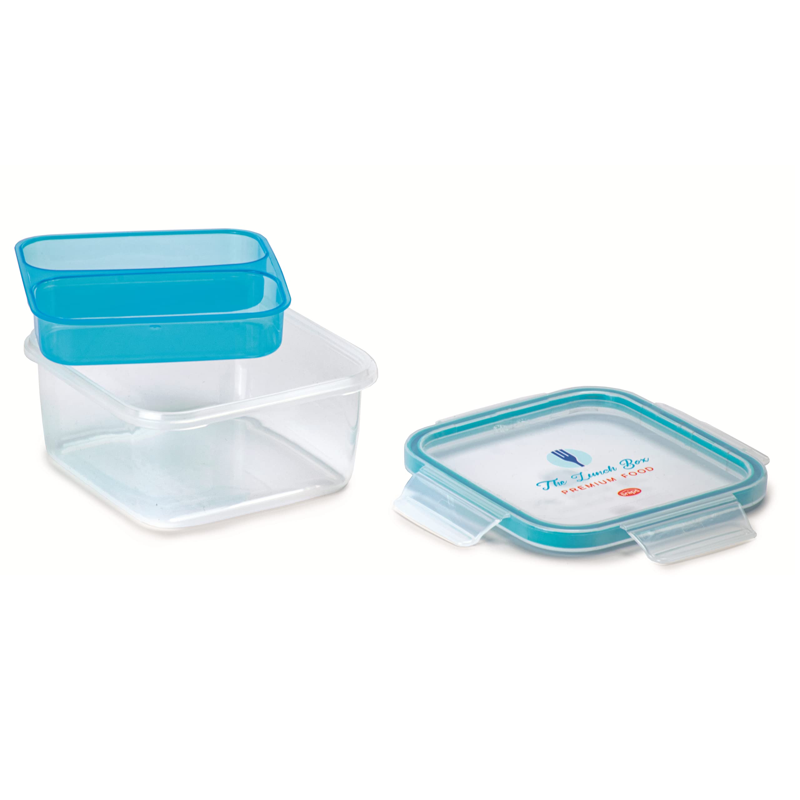 Lock Lunch Box Blue Rectangular
