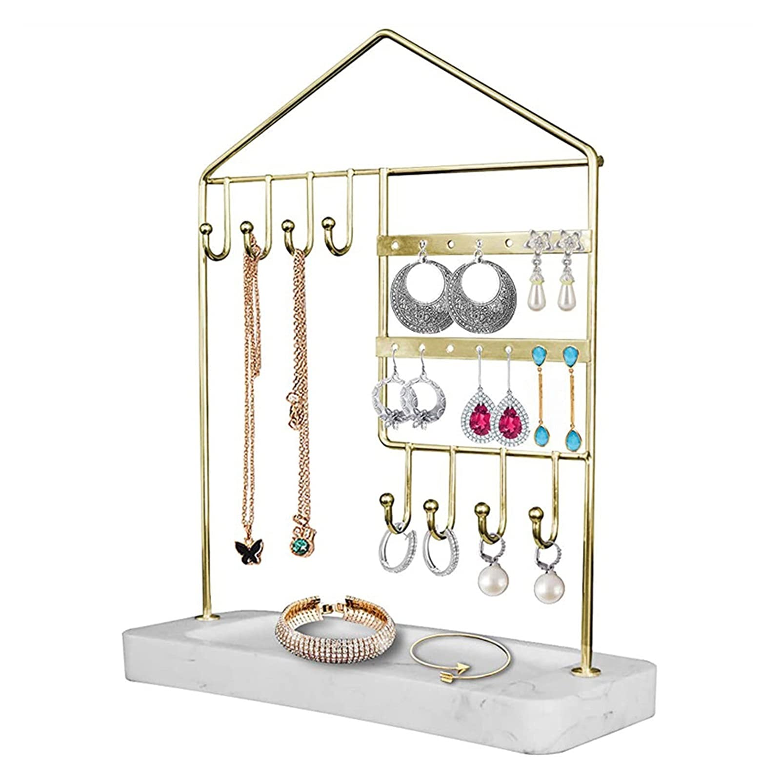 GAROEN Jewelry Display Stand Earring Organizer Stand, Iron Ear Stud Display Holder Stand, Earring Holder Stand Jewelry Display Rack for Hanging Ear