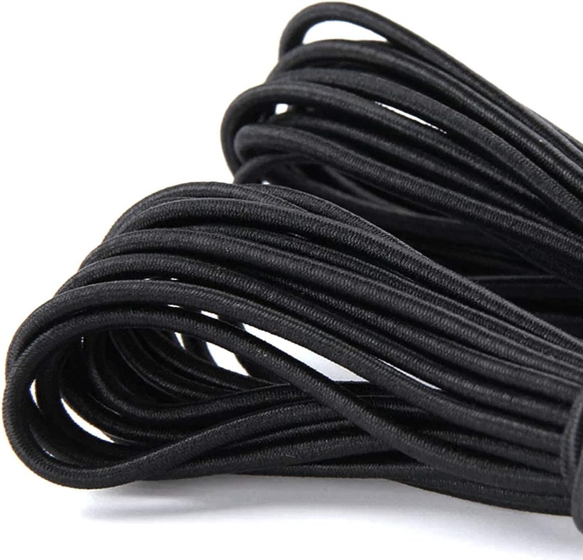 Oopsu 1/8 Inch 3mm 65ft Black Heavy Stretch Round String Elastic Cord Duty Elastic Rope Cord for DIY Crafting Sewing