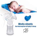 Manual Breast Pump, Adjustable Suction Silicone Hand Pump Breastfeeding, Small Portable Manual Breast Milk Catcher Baby Feeding Pumps & Accessories, White