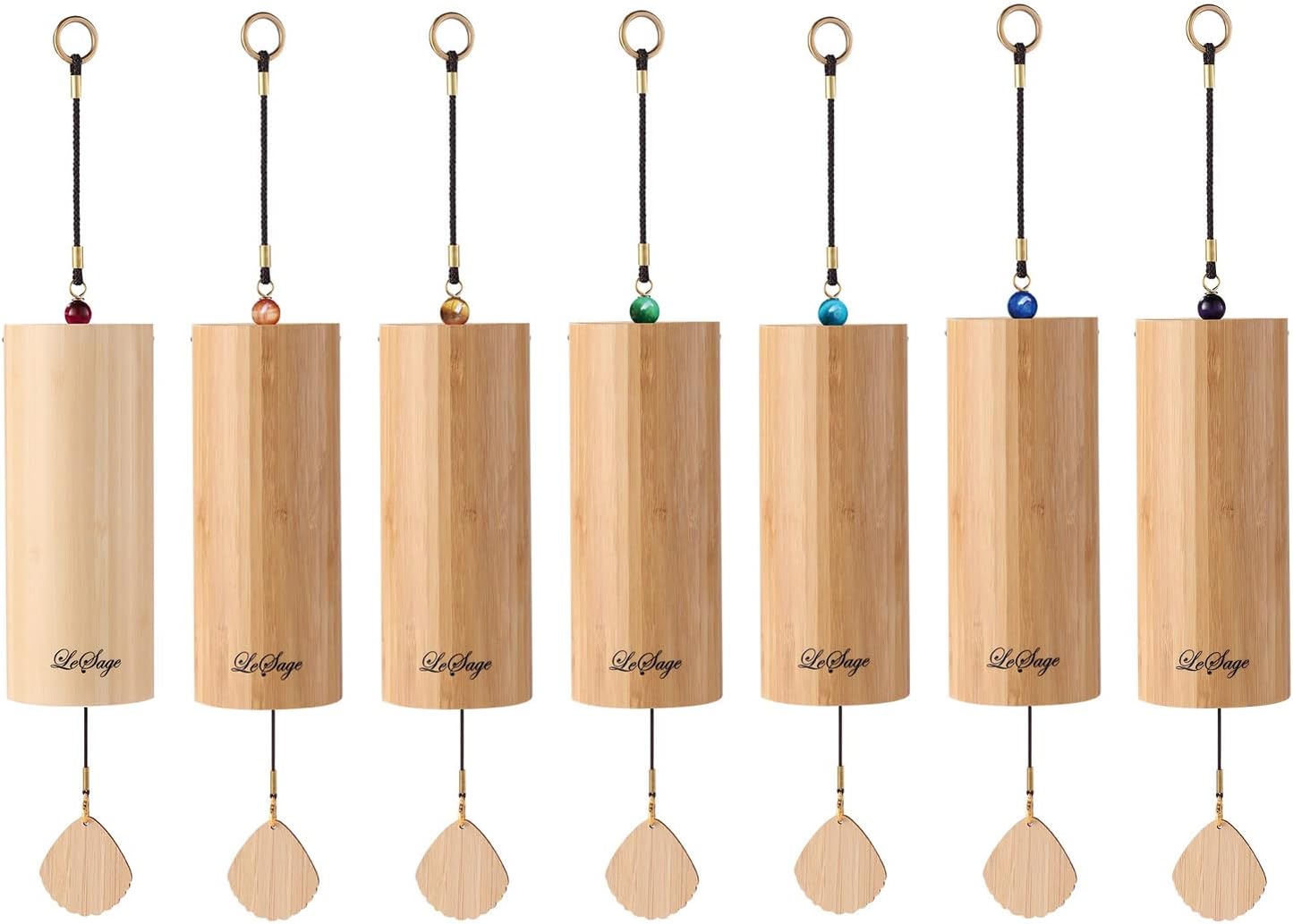 LeSage Chakra Chime Bamboo Meditation Chimes for Outdoors