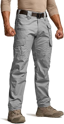 CQR Pantalones tácticos para hombre, resistentes al agua, pantalones cargo Ripstop, ligeros EDC trabajo, senderismo, ropa para exteriores