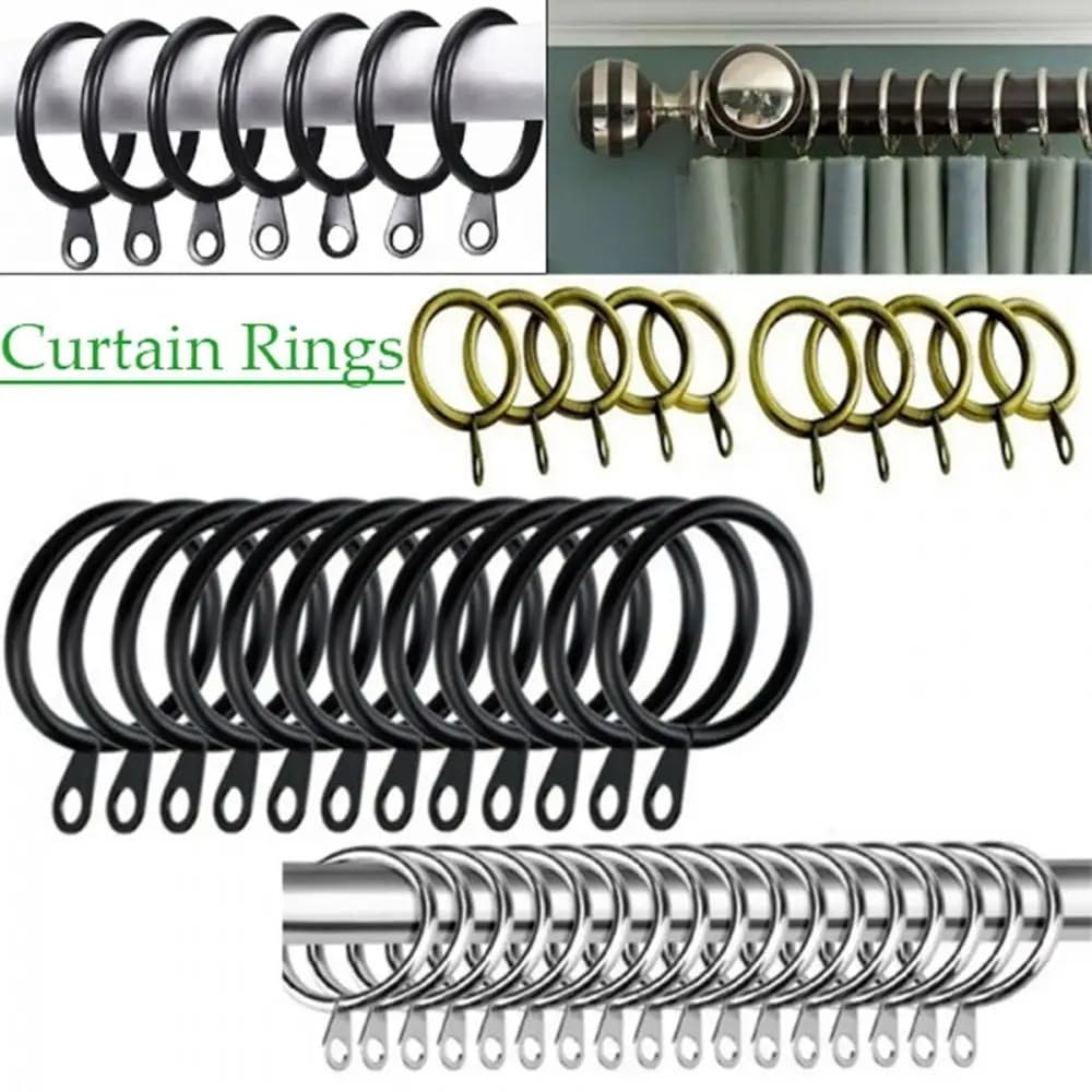 Anillos para Cortina De Ducha Anillos de Cortina de Metal, Ganchos Colgantes for Barras de Cortinas, Poste de Gasa Resistente(Brass,60PCS)