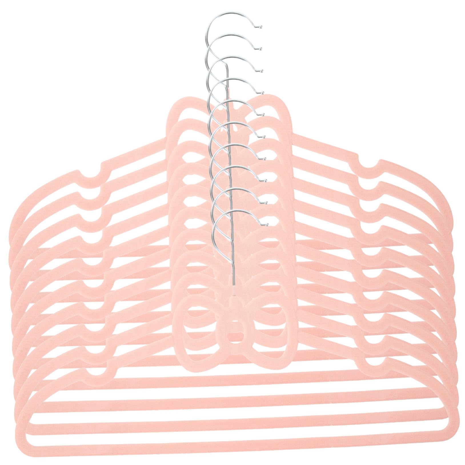 Alipis Flocked Hangers Pack of Slim Velvet Space Saving Hangers Non-Slip Bow Decor for Coat Dress Shirt Skirt