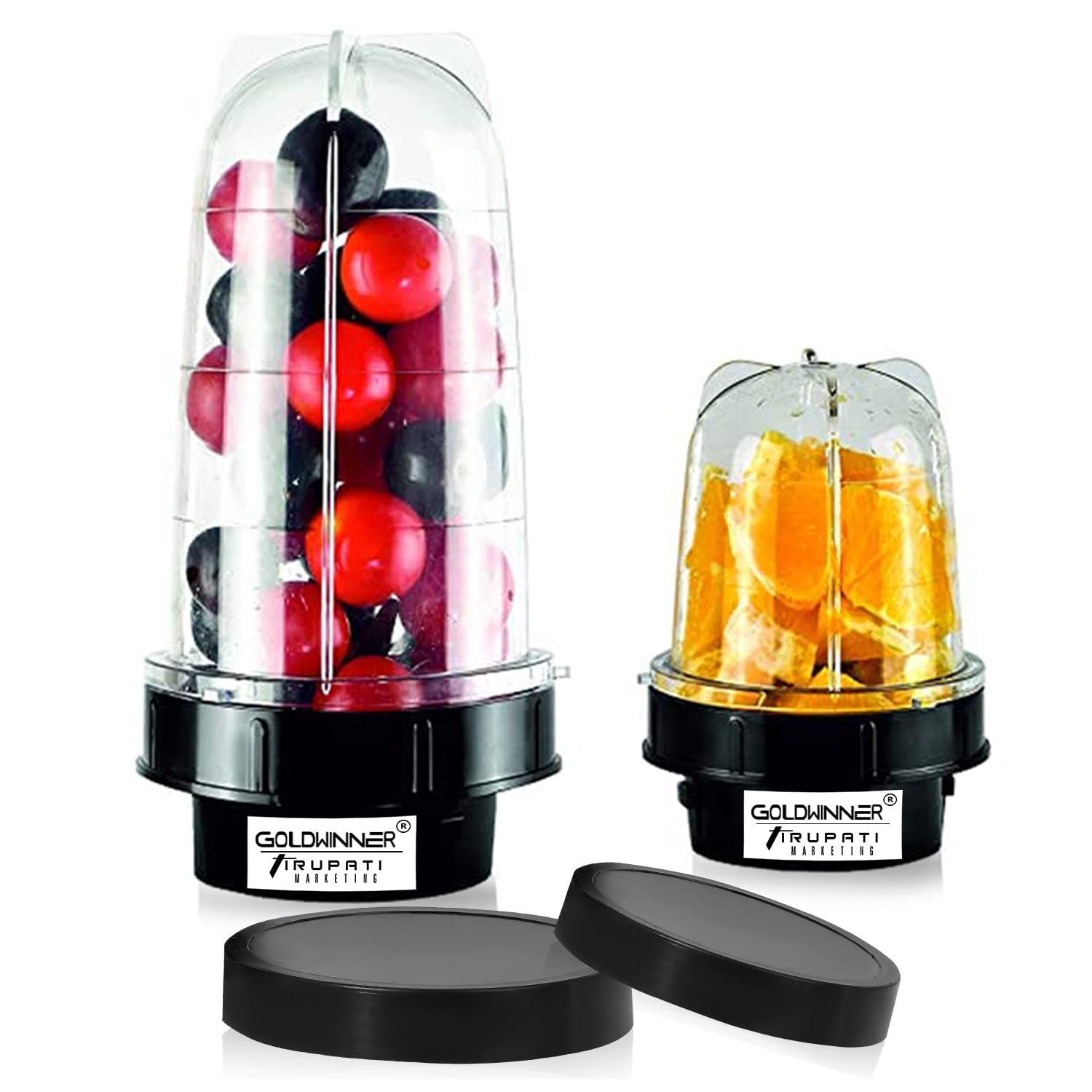 Goldwinner Super Bullet Jar for Mixer Grinder Set of 2 (530 ML & 350 ML) ABS Transparent Plastic Mixer Juicer Jar (550 ml)-image-17
