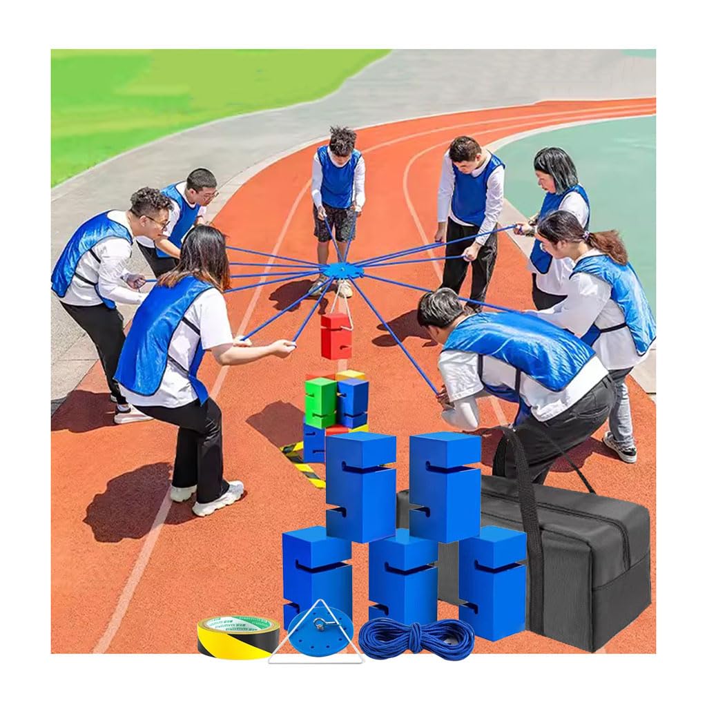 Gry zespołowe z klocków, zabawy na świeżym powietrzu, gry i zabawy rywalizacyjne, promowanie przyjaznej komunikacji (Blue 5pcs)