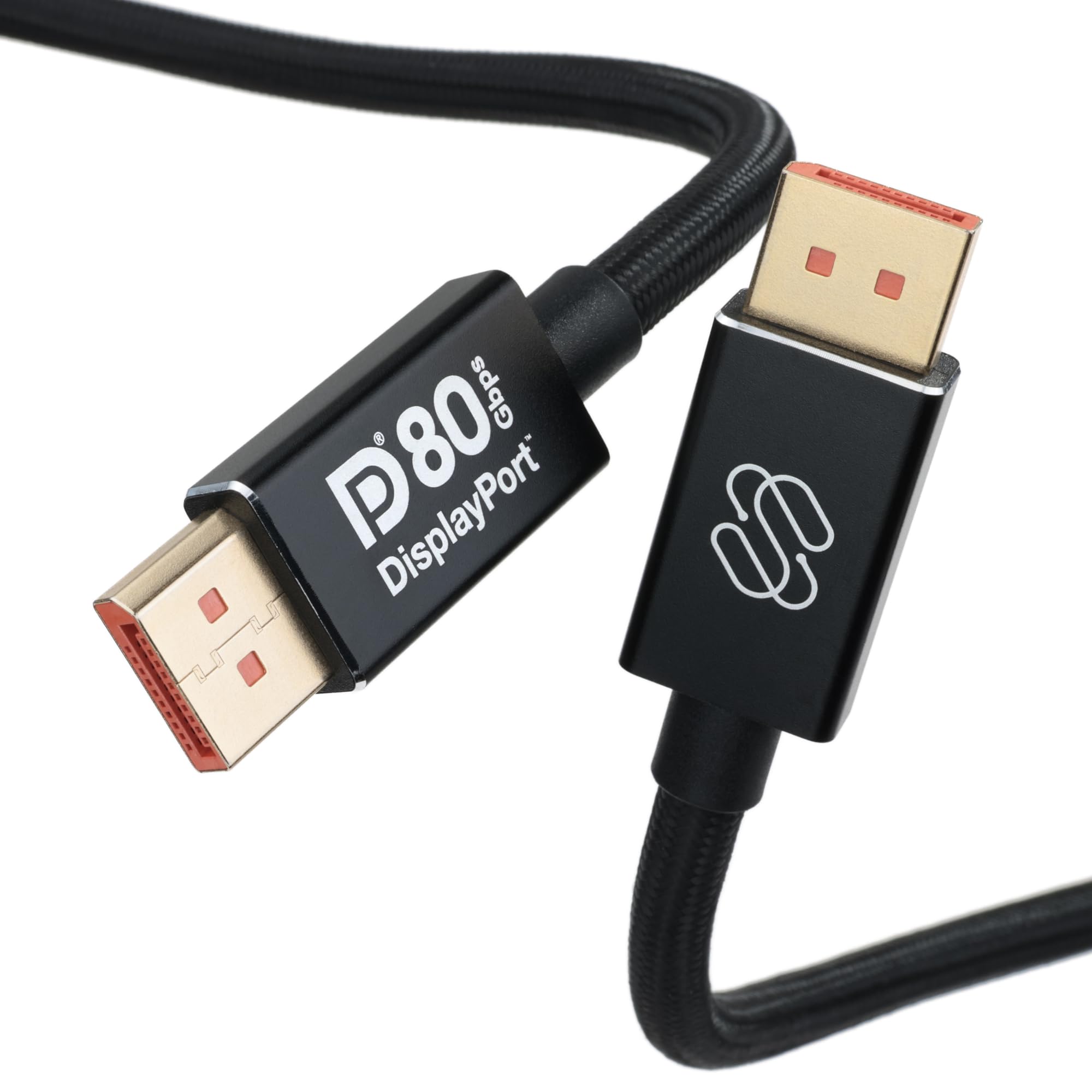 Sewell Cable DisplayPort 2.1 DP80 certificado UHBR20 de 80 Gbps, 4.9 pies (1.5 m), 8K a 240Hz, 10K 4K HDR, cable DisplayPort trenzado resistente a los enredos para monitores de juegos y GPUs