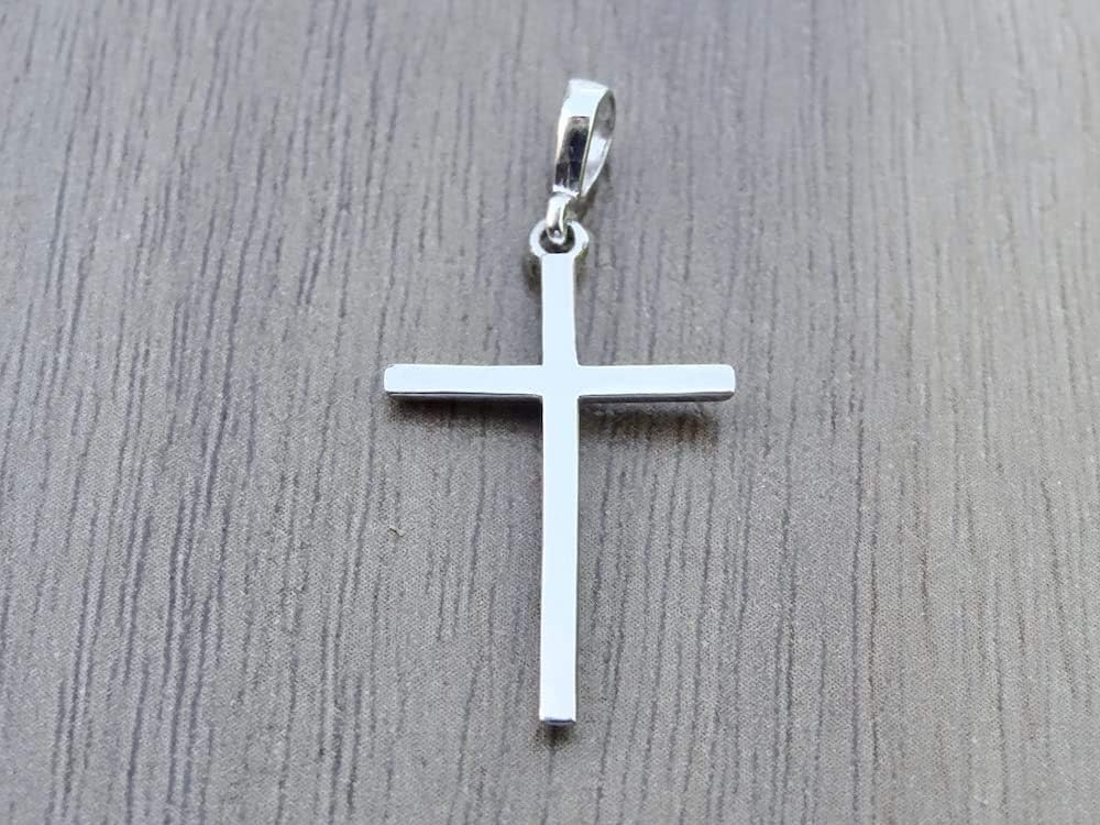 Cross Sterling Silver 925 Pendant Minimalistic Religious Unisex Jewelry - Image 7