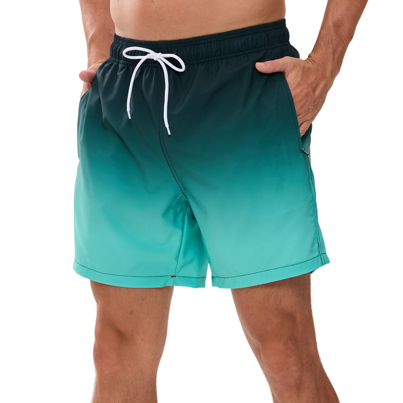 Vorvowry Costume Uomo Mare Calzoncini Asciugatura Rapida Costumi da Bagno Impermeabile Boxer con Tasca Estivi Pantaloncini Uomo Colore Sfumatore per Nuoto Corsa Fitness