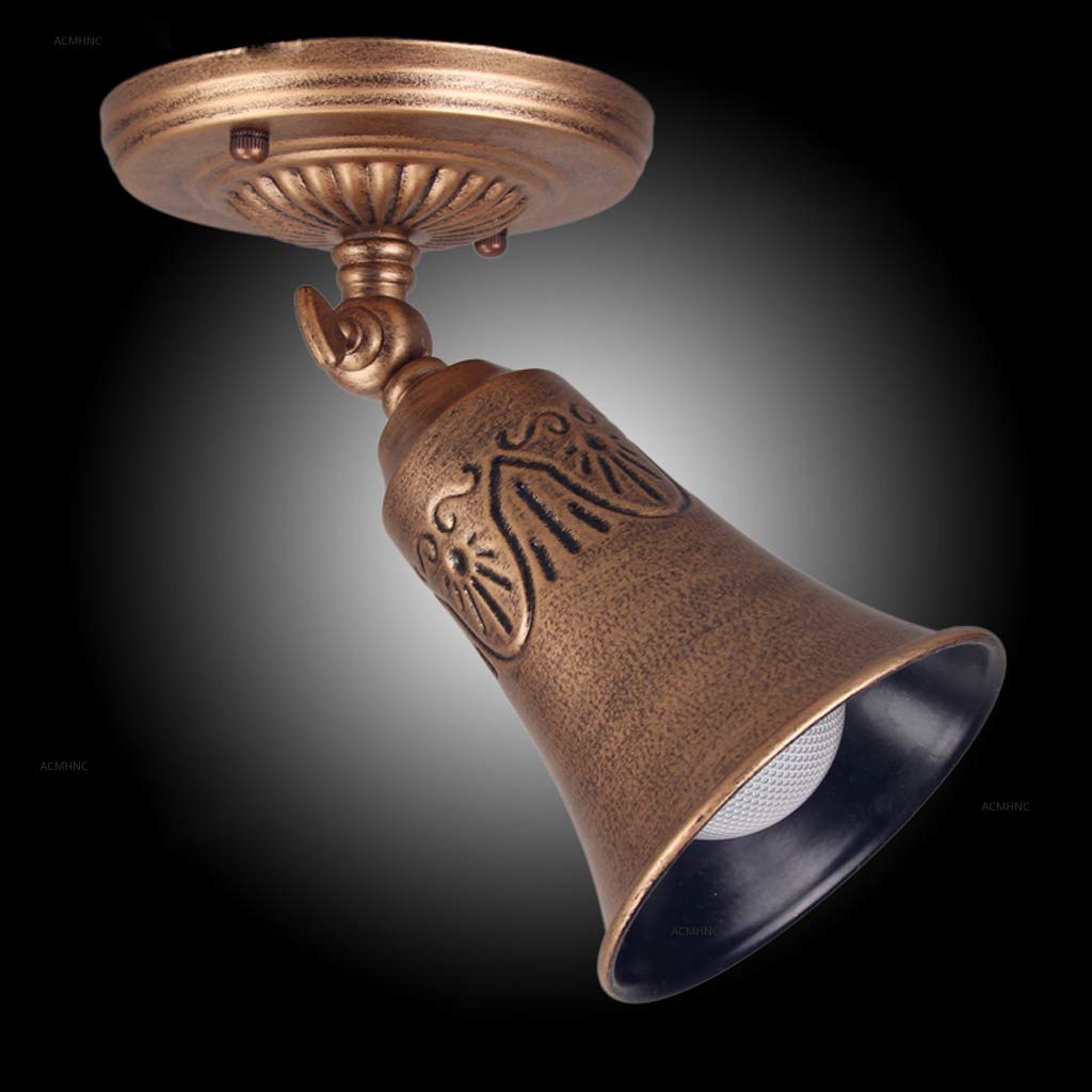 ACMHNC Antique Brass Spotlight Ceiling Light Vintage Industrial Retro Spot Lamp in Rustic Look, Adjustable Ceiling Spot/Wall Spot, Bronze Color, Socket: E27, Max.40W, for Hall Bar Kitchen,6000K