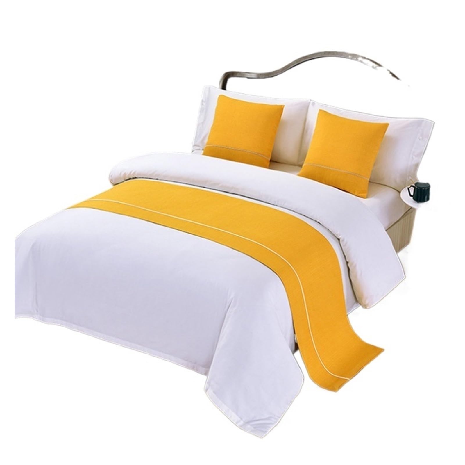 SHENJMAI Bed Runner Bed Flag Solid Color Runners Throw Bedding Modern Spread Patchwork Home Hotel Decoration Bedspreads(C,50x180cm 1pcs)