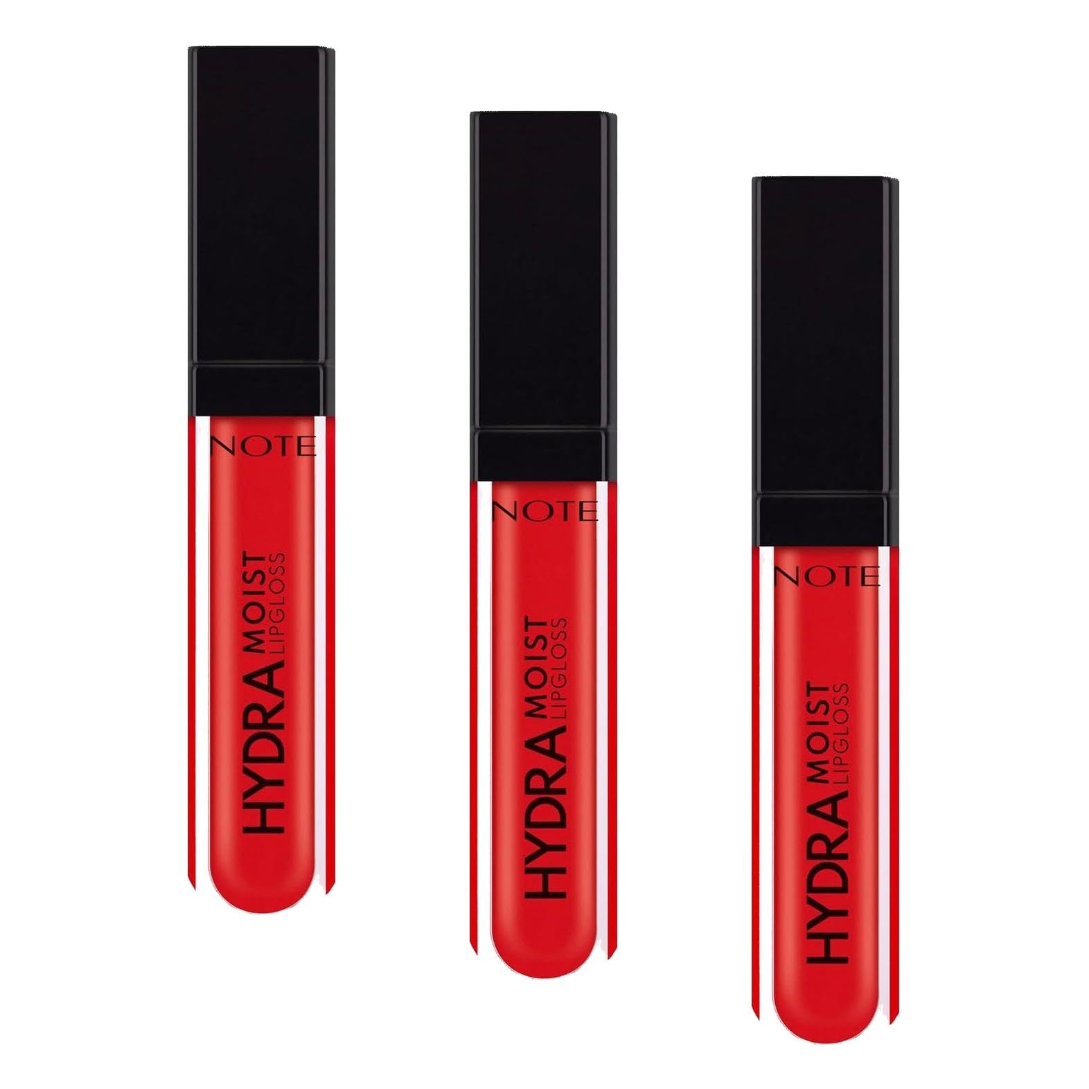Note Cosmetics Hydramoist Lipgloss Nemlendirici Dudak Parlatıcısı - 09 Heartbreaker - Kırmızı (3 paketi)