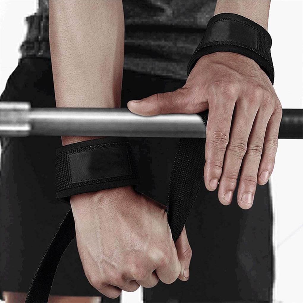 2 pezzi cinghie di sollevamento pesi accessori adulti grip bande di supporto universale fitness cinghia da mano accessorio protettivo nero