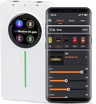 MOOER Prime P2 Intelligent Guitar Multi Effects Pedal Headphone Amp Pedal with F4 Wireless Footswitch Controller, App Editor, Clouds Share