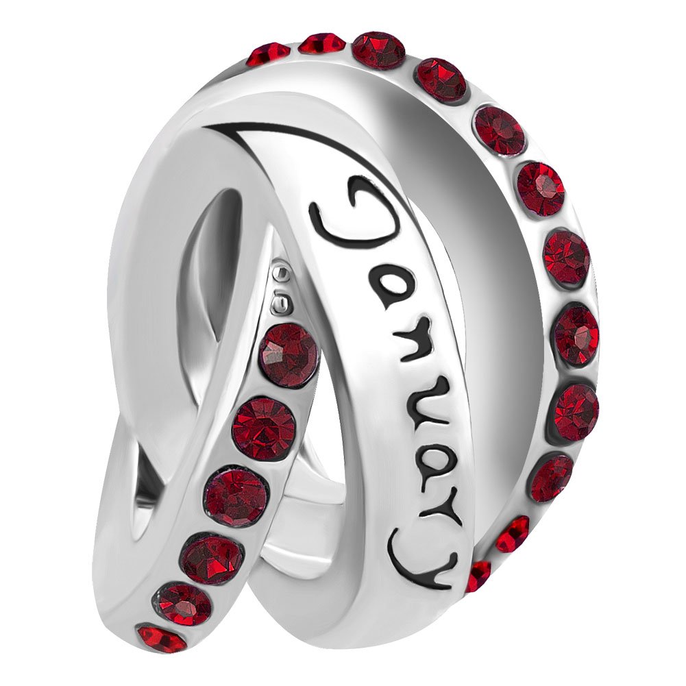 LovelyJewelryApril Birthday Simulated Birthstone Charms for Snake Chain Bracelets