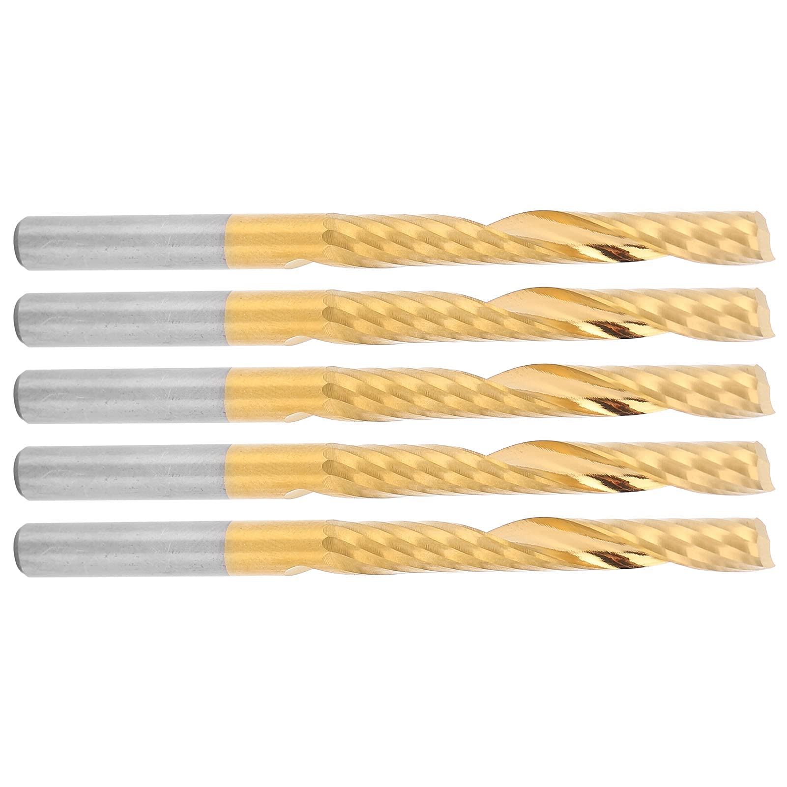Frezy trzpieniowe jednoostrzowe 4mm |5 szt. Spiralnego węglika stali szybkotnącej |Metryczne frezy trzpieniowe do cięcia aluminium/mosiądzu/miedzi |Wzmocniona powłoka, rowek
