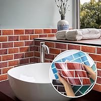 Vista 12 de Alwayspon Adhesivo de vinilo con efecto de mármol retro, adhesivo de transferencia de azulejos, adhesivo para salpicaduras de cocina y baño, 12 x 6