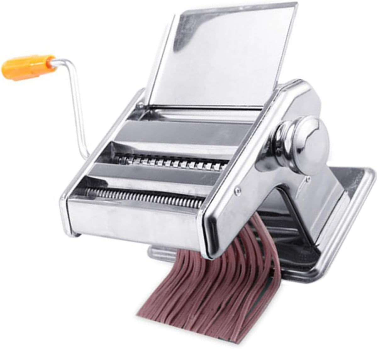 NUOBESTY Stainless Steel Manual Pasta Maker Machine with Crank Handle Versatile Noodle Roller for Spaghetti Lasagna Linguini Traditional Chinese Pasta Design for Home and Professional Use