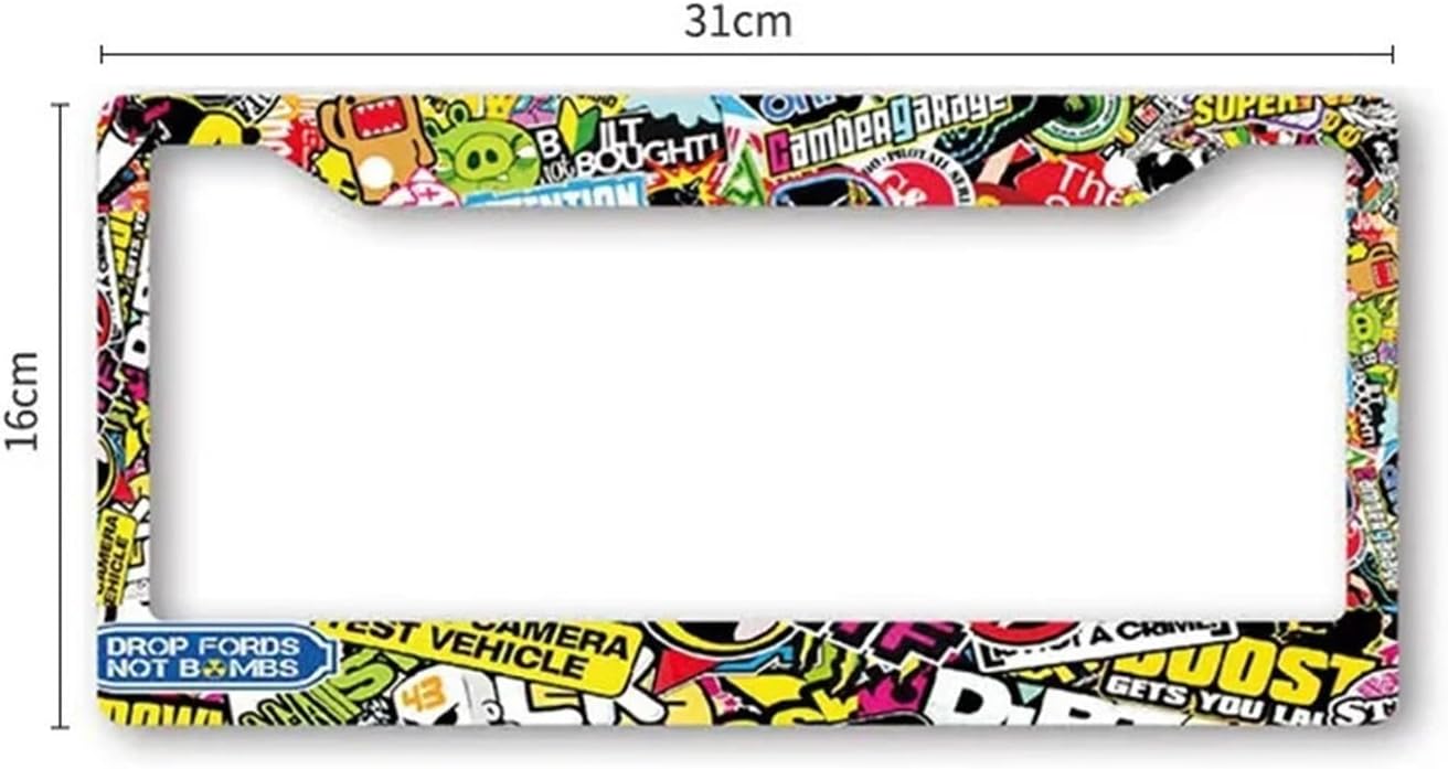 2pc Universal American License Plate Frames Cover ABS HKS Frame Auto Hoder Ralliart Deco