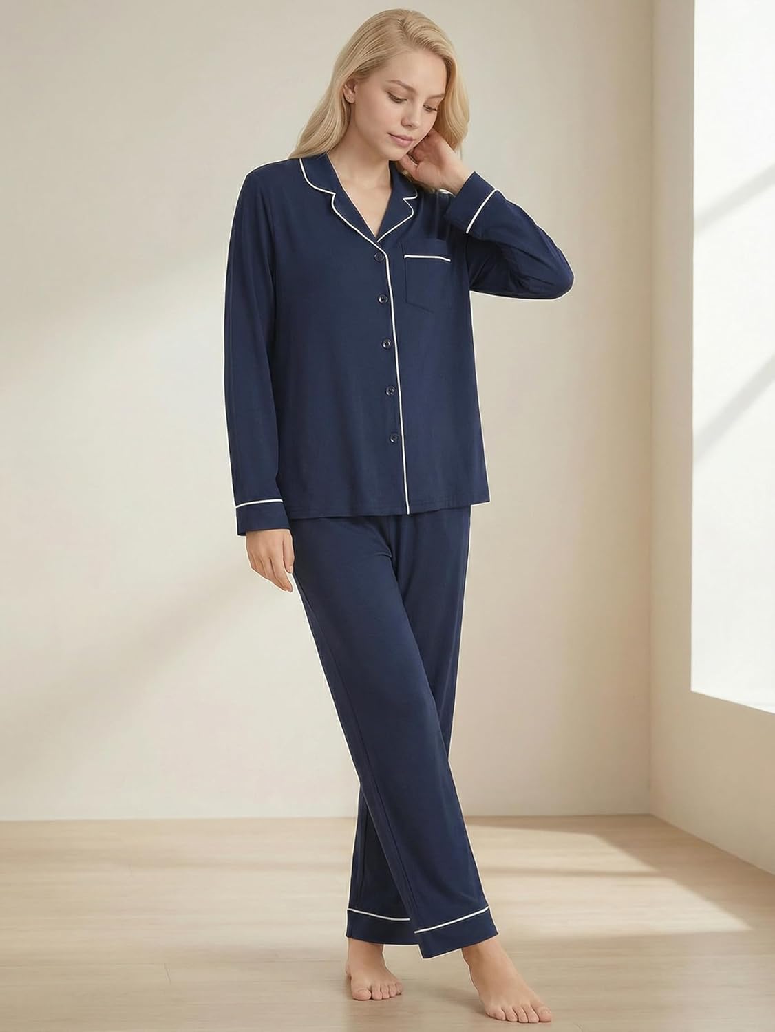 Women's Petite Cotton Pajama Set Petite Length Pjs