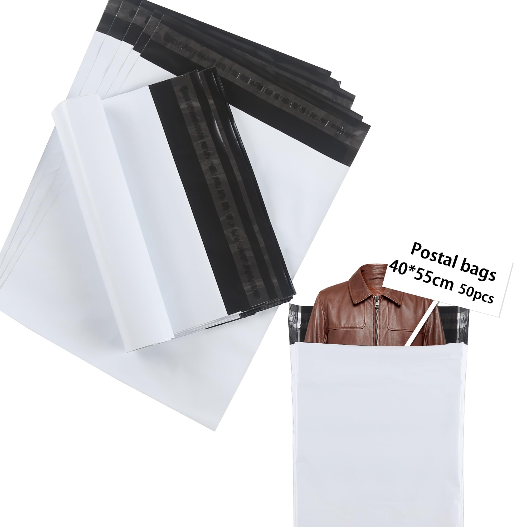Versandtaschen 40x55cm Plastik Versandbeutel Blickdicht Selbstklebend Versandtaschen Warensendung Versandtüten für Kleidung Logistikverpackungen Transport Verpackungskarton 50Stück