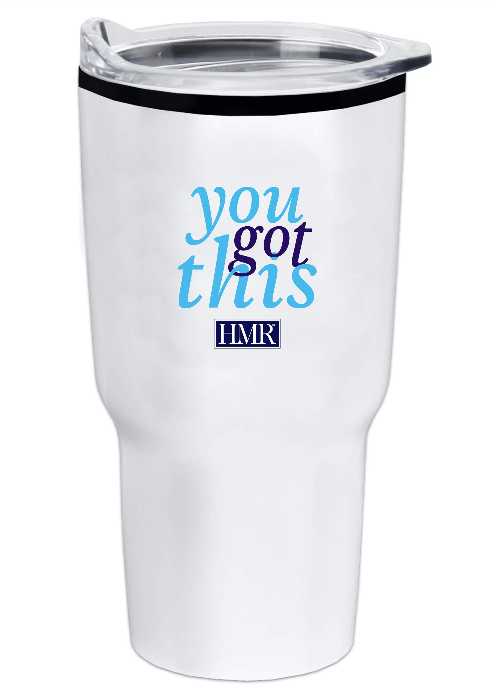 HMR Extra Large 28 Oz. Stainless Steel Insulated Tumbler With Polypropylene Liner, Keeps Weight-Loss Shakes and Other Drinks Ice Cold or Hot for Hours