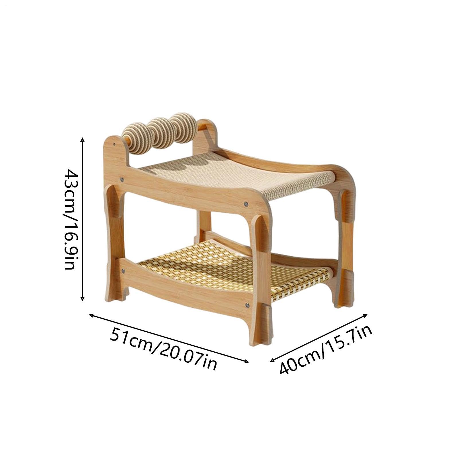 Cama Hamaca De Descanso Para Gatos Hamaca lavable de madera transpirable 2 | Rascador Cama Litera para Mascotas Felinas En Hogar, Dormitorio, Apartamento, Habitación, Salón, Residencia, Piso