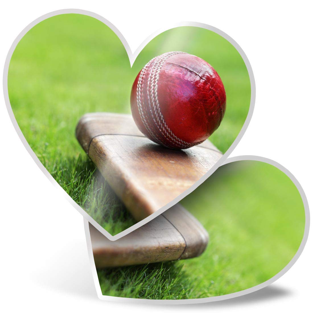 Destination Vinyl Ltd Men's Multi 2 X 7.5Cm He Stickers - Cricket Bat Red Ball Sports Boys Decals 8267